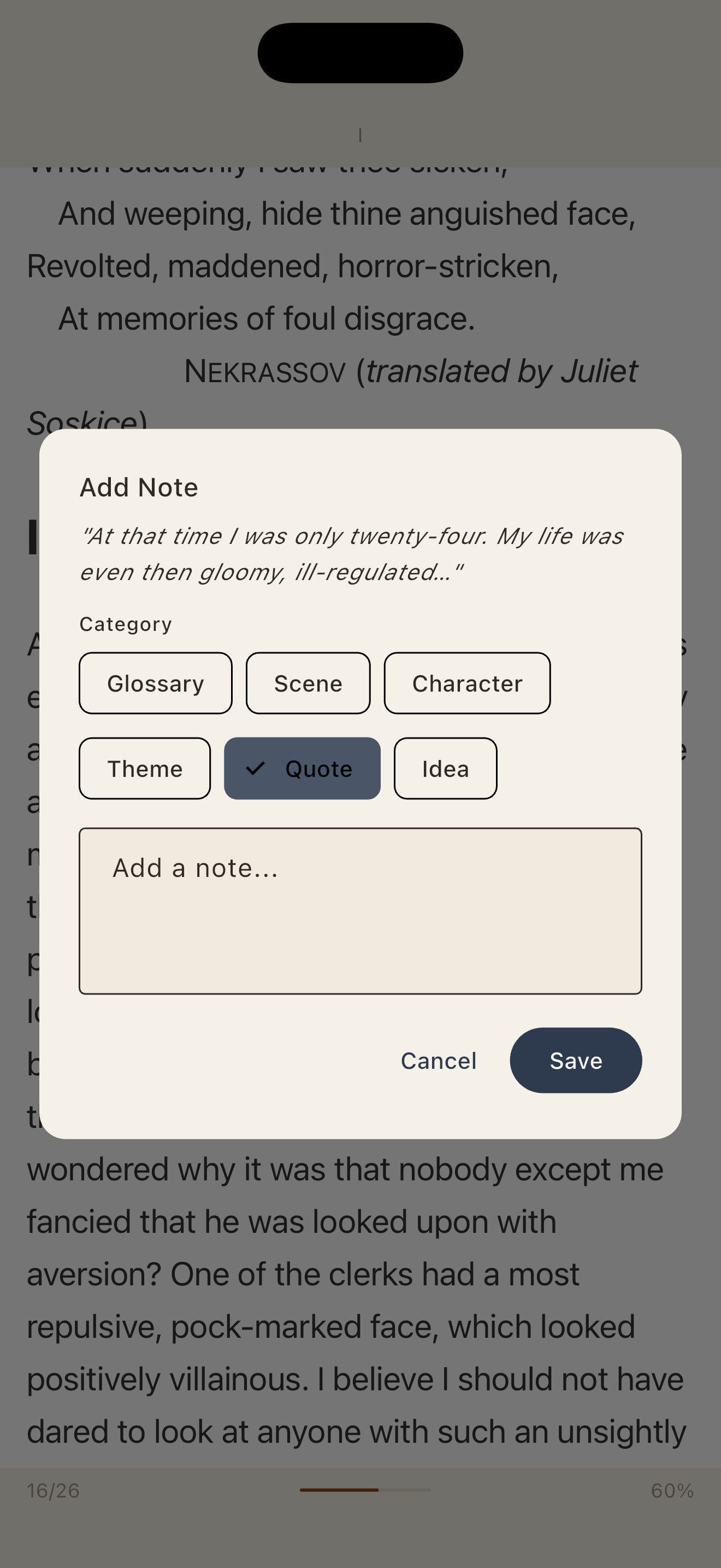 BetterReads: Highlight menu with semantic annotation categories